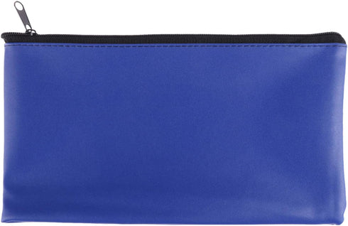 Bank Bag Money Pouch, Leatherette Security Deposit Bags, Utility Zipper Bags, 11x6 inch, 4 Pack, Blue
