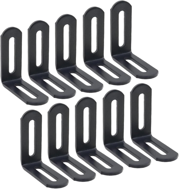 10Pcs Adjustable 90 Degree L Shape Bracket Corner Connector Right Angle Brackets