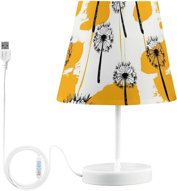 ALAZA Table Lamp Dandelion Yellow Flower Bedside Lamp for Bedroom LED Nightstand