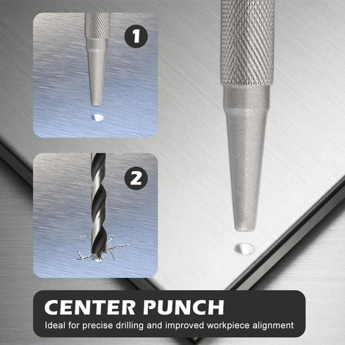 iayokocc 4pcs Set, 1/32", 1/16", 3/32" Setter 1/32" Setter Carpenter Center Punch Professional Nail & Nail & Center
