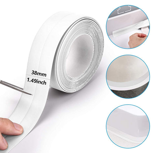 Bath & Kitchen Caulk Tape Sealant Strip, PVC Self Adhesive Tub and Wall Sealing Tape Caulk Sealer,Caulk Strip,sealant Tape,Shower Tile Sealer Adhesive sealant(2PC)
