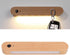 Fockety Motion Sensor Light, Wooden Under Cabinet Light Rechargeable LED Wall Night Motion Activated Night for Bedroom