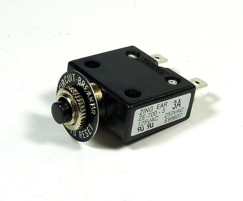 Philmore 3 Amp Push Button Manual Reset Thermal Circuit Breaker 250V AC, 50V DC