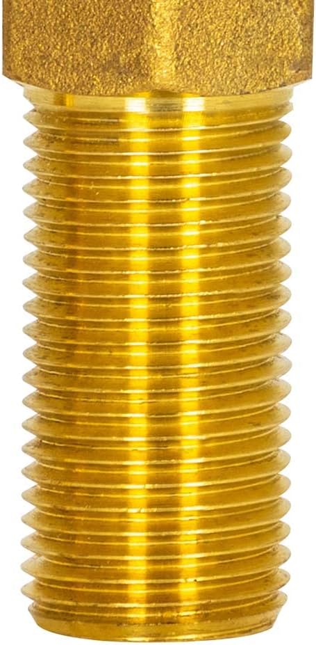 Eastman 60280 Brass Outlet Box Washing Machine Valve, 1/2 Inch MIP x 3/4 Inch MHT, Quarter Turn Ball Valve, Red Handle