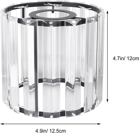 4.92 Inch Luxshiny Crystal Ceiling Light Cover Iron Art Lampshade Shade Unique Light Cover for Wall Lamp Pendant