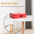 Jssmst Large Locking Cash Box with Money Tray, Metal Money Box with Combination Lock, Cash Safe with Security Cable, Red