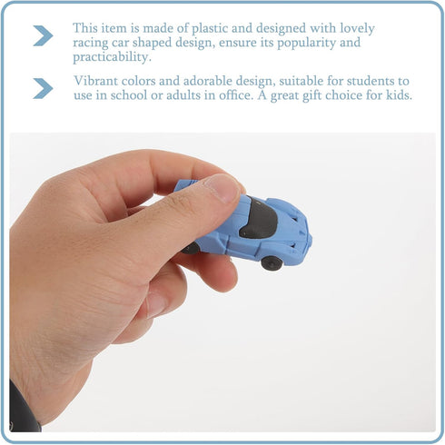 Mini Novelty Erasers, 20pcs Cartoon Rubber Erasers, Plastic Racing Car Shape for School Student Stationery