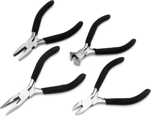 Performance Tool 4-Piece Mini Pliers Set - Essential Tools for Precision in Tight Spaces and Delicate Jobs