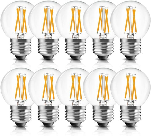 BRIMAX 10 Pack G16.5 Light Bulbs Dimmable,Small LED Globe Bulbs,E26 Base 6W