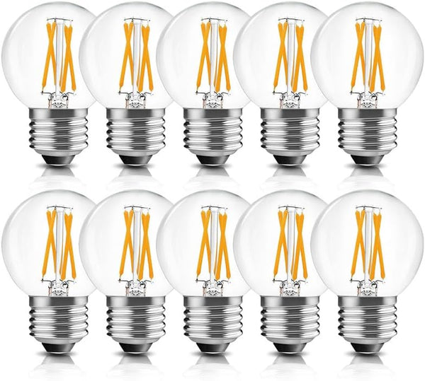 BRIMAX 10 Pack G16.5 Light Bulbs Dimmable,Small LED Globe Bulbs,E26 Base 6W