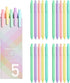 Kaco 20 Pieces Gel Ink Pens, Black Refill, Quick Dry Ink, 0.5 mm Extra Fine Point Smooth Writing Pens