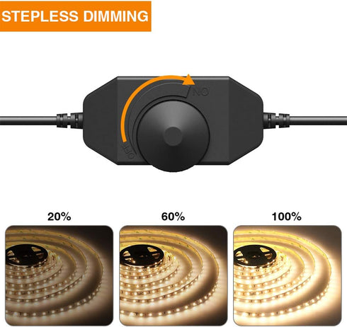 Lights,Onforu16.4ft Dimmable Lighting,3000K 5m 12v 2835 Warm LED Strip Strip Tape Light, LEDs Flexible Warm White Rope