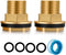 Brass Water Tank Connector - Bulkhead Tank Fitting 1/2" Female 3/4" GHT Male (2 Pack)