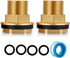 Brass Water Tank Connector - Bulkhead Tank Fitting 1/2" Female 3/4" GHT Male (2 Pack)