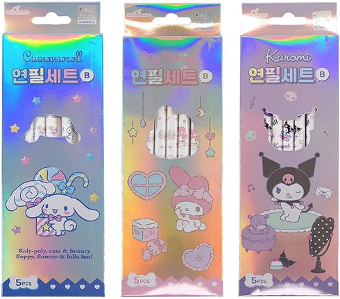 Set of 3 Cute Hexagonal Pencils, 5 Pcs Per Box, 15 Count (Package May Vary)