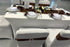 JKDMJF 50 Pack Stretch Spandex Silver Gray Chair Sashes Bows - Universal Chair Bands with Silver Buckle for Wedding