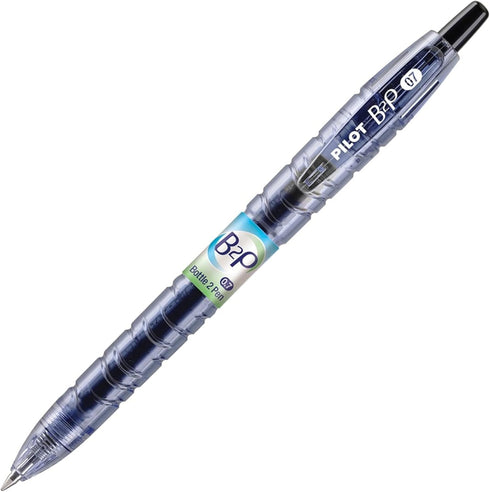 Pilot B2P Retractable Gel Pens, Fine Point 0.7 mm, 89% Recycled, Translucent Barrel, Pack of 12