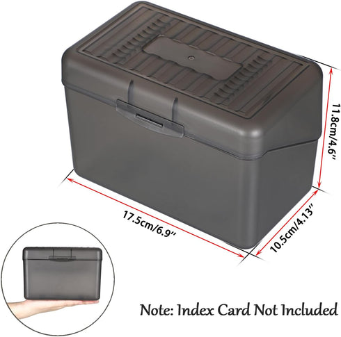 BTSKY 1 Pack 4 x 6 inch Index Card Box, Notecard Holder, Recipe Card Box, Plastic Storage Organizer for Filling Index