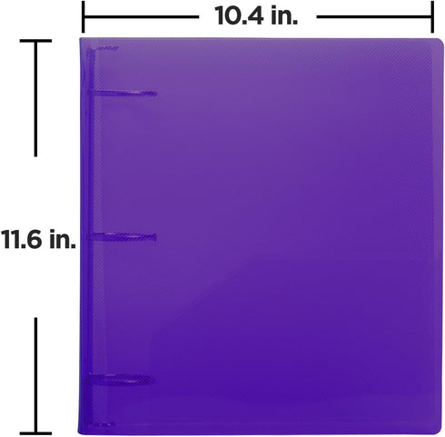 JAM PAPER Plastic 2 Inch Binder, Purple 3 Ring Binder, Sold Individually