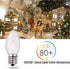 Christmas Village Replacement Light Bulbs C7 Edison LED Mini Night Light Bulbs E12 Candelabra Base 2700K Warm White (6