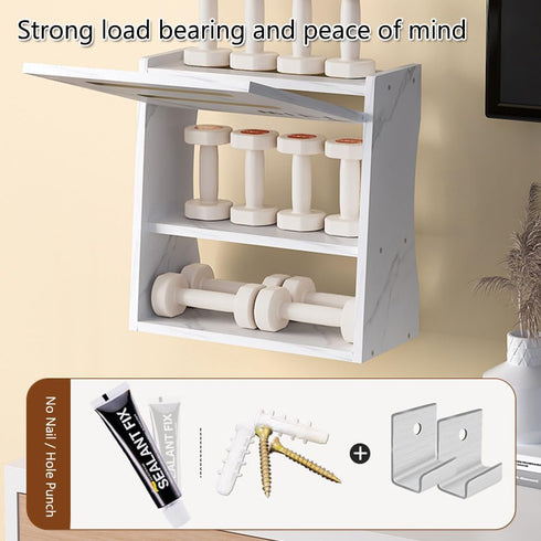Haiansan Wooden Router Shelf Wall Mount WiFi Router Storage Box, Modem Rack Power Strip Cable Management Hider