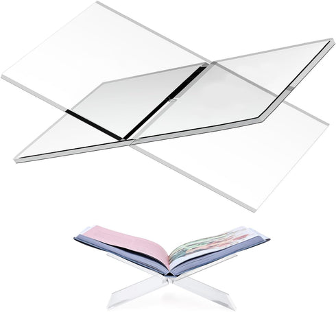 Crikele Acrylic Book Stand Holder - Coffee Table Book Stand,Open Cookbook Acrylic Book