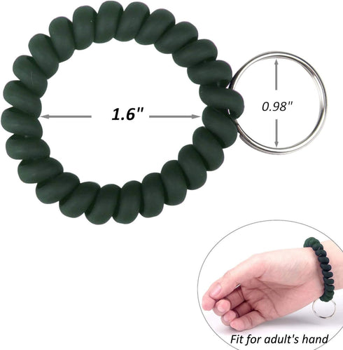 BIHRTC 5 Color Wrist Keychain - Plastic Spring Flexible Spiral Coil Stretchable Wristlet Bracelet Key Holder