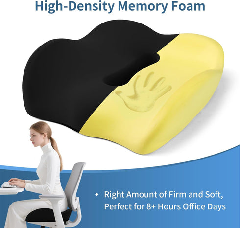 HANQIMER Tailbone Large Donut Pillow for Pain Relief Ultimate Hip Comfort, Donut Chair Cushion for Coccyx, Sciatica