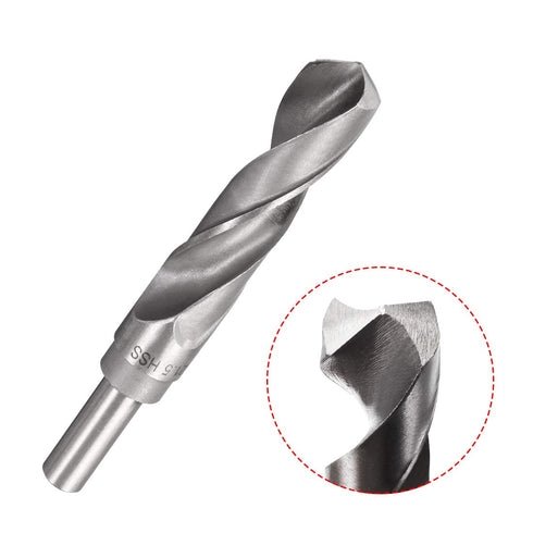 uxcell Reduced Shank Drill Bit, 21.5mm High Speed Steel HSS 4241 with 1/2 Inch Straight Shank
