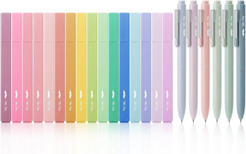 Mr. Pen Aesthetic Highlighters and Gel Pens, 22 Pack Assorted Colors Bible Highlighters No Bleed
