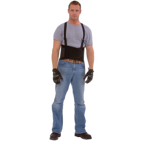 Cordova SB-XL Adjustable Back Support Belt, Black, X-Large, with Attached Suspenders