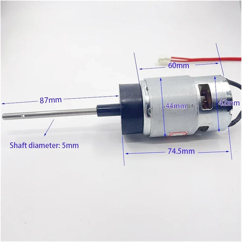 XLIIDKMQX 12V 12.5V 7000RPM 87mm RS-755 DC High Torque Long Shaft Electronic Starter for Toy Boat Model Engine