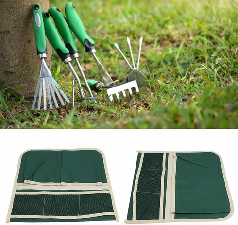 Tufgo Foldable Garden Kneeler Tool Bag with Side Pockets Portable Oxford Cloth Storage Pouch for Outdoor Yard Work