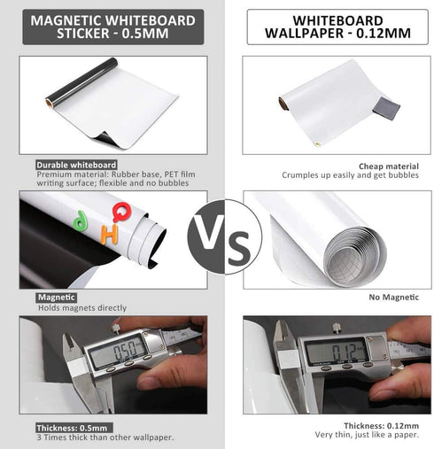 Magnetic Whiteboard Sticker for Wall/Door, 36" x 24" Large Self Adhesive White Board