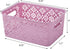 Frcctre 8 Pack Plastic Storage Baskets with Handle, Stackable Organize Bins for Home, Office, Bathroom, School (Flower