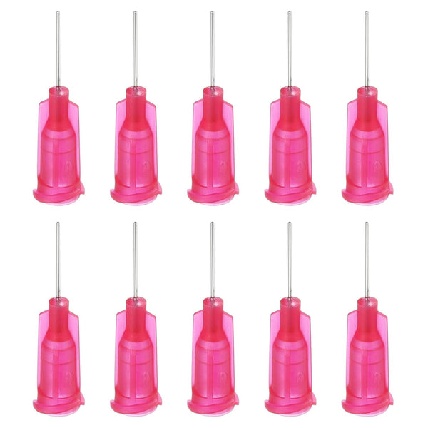 PATIKIL 100 Pcs 25Ga x 0.5 Inch Dispensing Needle Tips, Stainless Steel and Plastic Blunt Tips with Luer Lock for Glue
