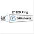 Avery 09501 Durable View Binder, 2-Inch Capacity EZD Rings, Letter Size, White, 1/EA
