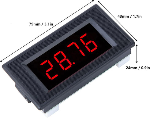 Mini Digital DC Voltmeter, 79x43x24 mm 4 Digit Voltage Tester Meter with Red LED Display Panel for Measure Various Battery Voltages(DC 500mV/1V/2V) by Tissting