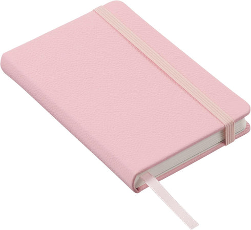Classic Leather Notebook Journal, Hardcover, Quartz Pink, Pocket (3.8" x 5.7"), 240 Ruled Pages, Inspire Collection