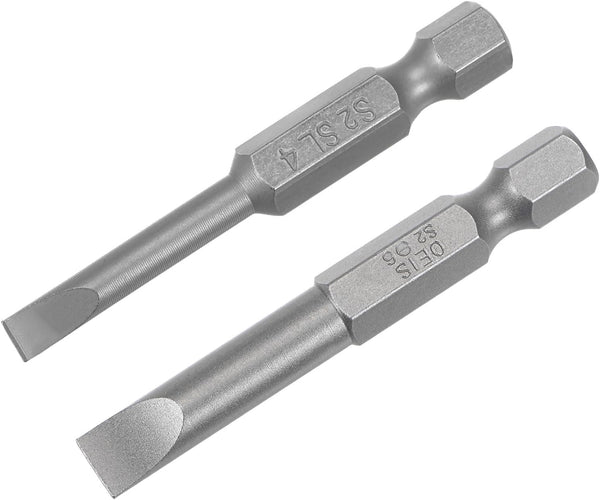 uxcell 15-Piece Magnetic Slotted Screwdriver Bit Set, 4mm & 6mm, 1/4" Hex Shank, 2" Length S2 Power Tool