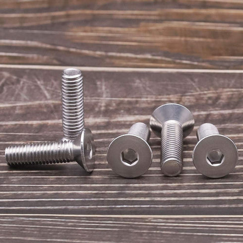 M5-0.8 x 25mm Flat Head Socket Cap Screws, 50 PCS, Stainless Steel 304 (18-8), Countersunk Head, Allen Hex Drive