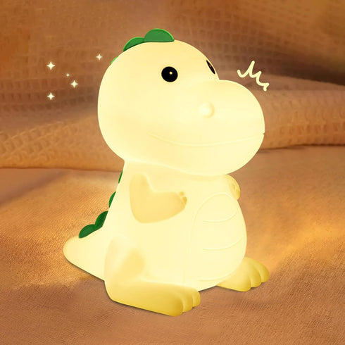 YunLone Kids Night Light Dinosaur Bedside Nursery Touch Lamp Dimmable with 7 Color