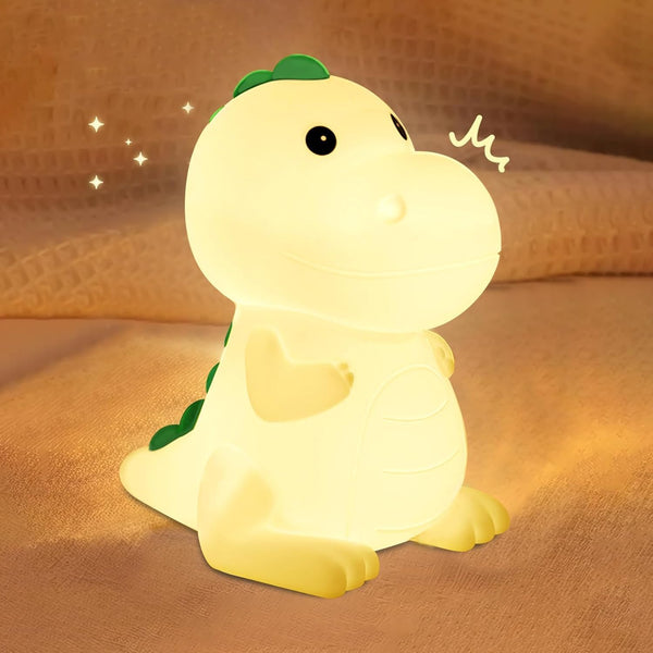 YunLone Kids Night Light Dinosaur Bedside Nursery Touch Lamp Dimmable with 7 Color