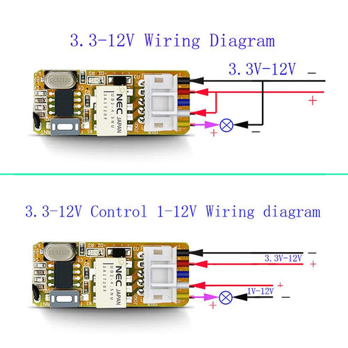 3.3V 3.5V 3.7V 5V 12V 1A 433MHz 433MHz) DC Micro Wireless Remote Control Relay Switch Momentary Low Wide Voltage Load