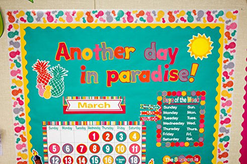 Teacher Created Resources 2157 Straight Border Trim, Tropical Punch Pineapples