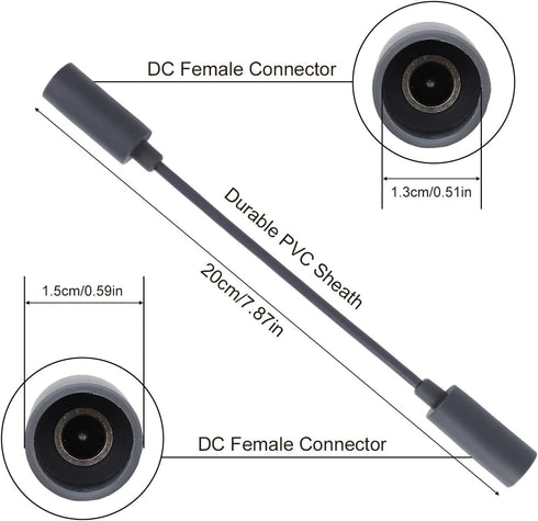 Fukaisu 20cm/7.87 Inch DC Cable Connector for Starlink Mini, Length Female to Female Extension Cord Connector Portable