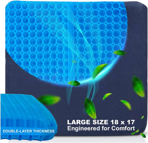 VIVAMINT Large Gel Seat Cushion for Long Sitting, Cooling Gel Cushion for Office