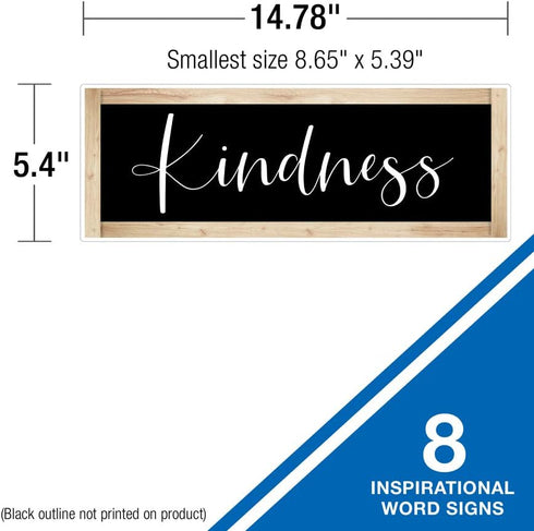 Schoolgirl Style Simply Boho Mini Bulletin Board Set, Inspirational Quotes and Signs, Greenery Accents for Classroom
