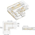 BTF-LIGHTING FCOB COB 10mm/0.39in Width LED Strip Connector Kit 6Pcs 4 Pin Transparent L-Shaped Connectors 4Pcs 4Pin Strip to Strip Connectors for PWM FCOB RGB LED Strip Lights by BTF-LIGHTING