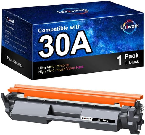 Uniwork Compatible Toner Cartridge for HP 30A CF230A, Black for Laserjet Pro MFP M203dw, 1 Pack